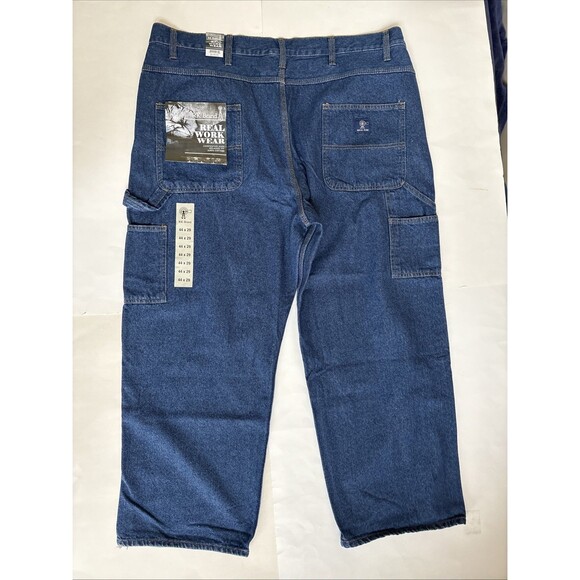 NWT Big Men's RK Brand Blue Denim Carpenter Relaxed 100% Cotton Size 44x29 - Picture 8 of 8